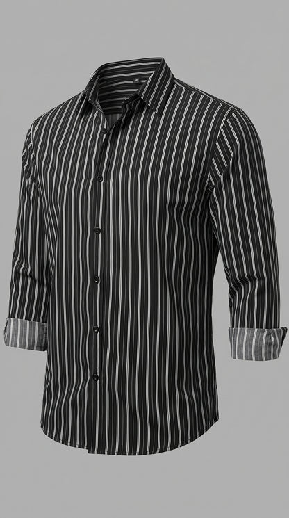 Old Money Striped Shirt & Baggy Jeans Combo set